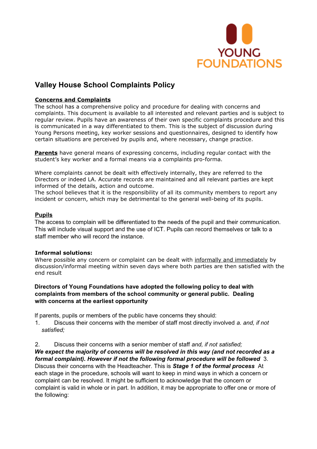 Stafford-Hall-School-Complaints-Policy
