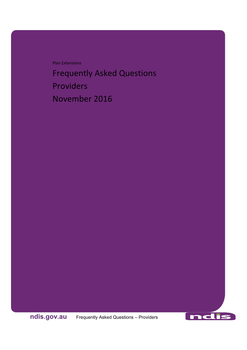 Plan Extensionsfrequently Asked Questions Providersnovember 2016