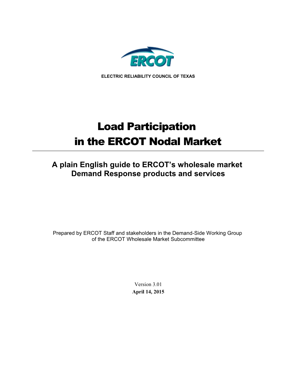 Load Participation in the ERCOT Nodal Market