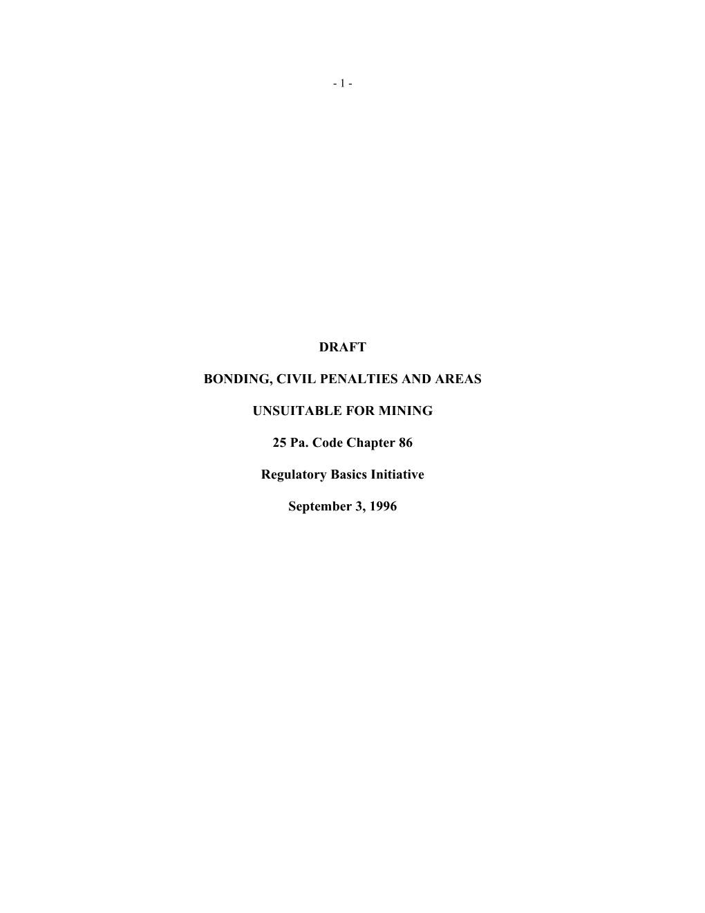 Bonding, Civil Penalties and Areas