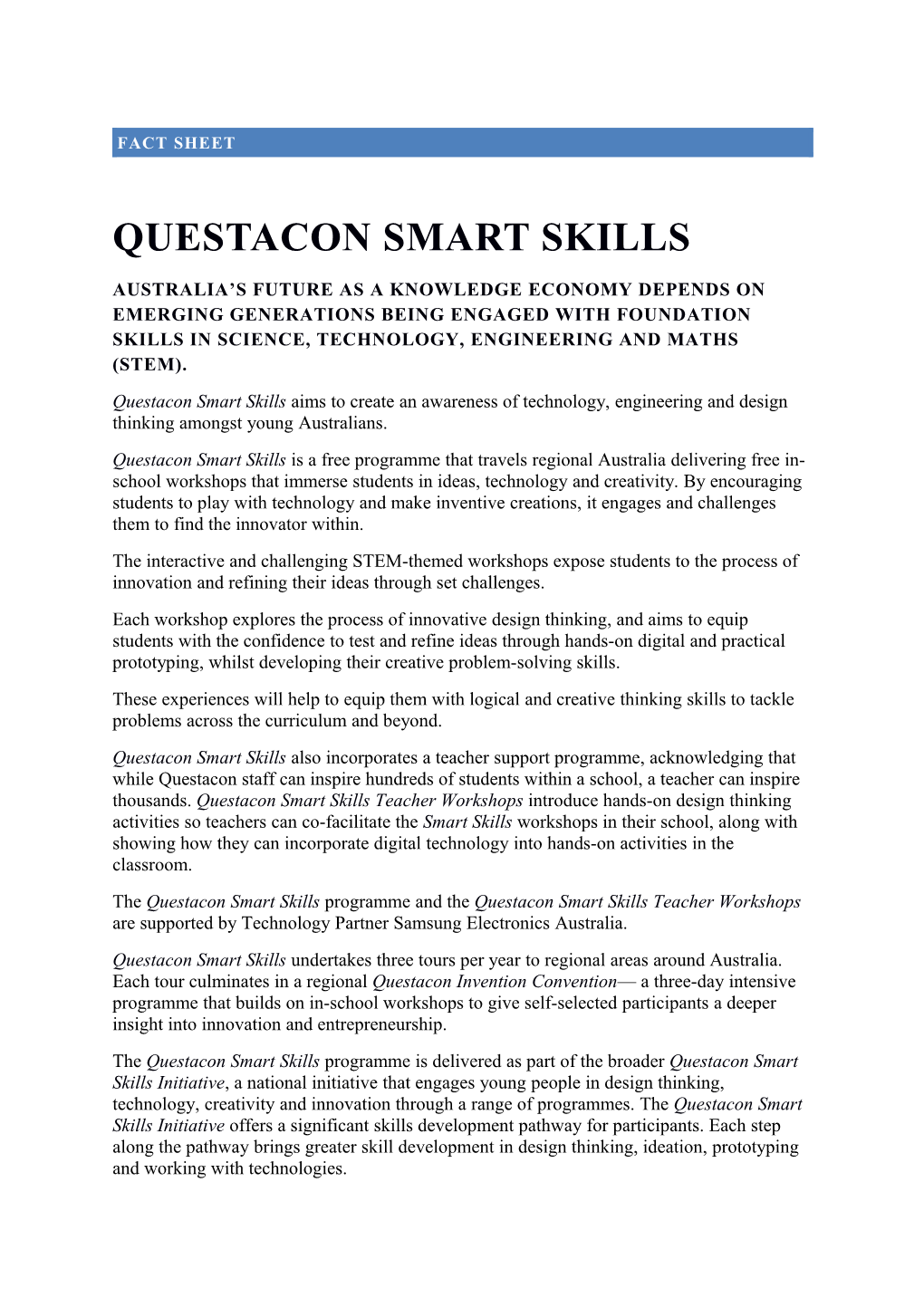 Questacon Smart Skills
