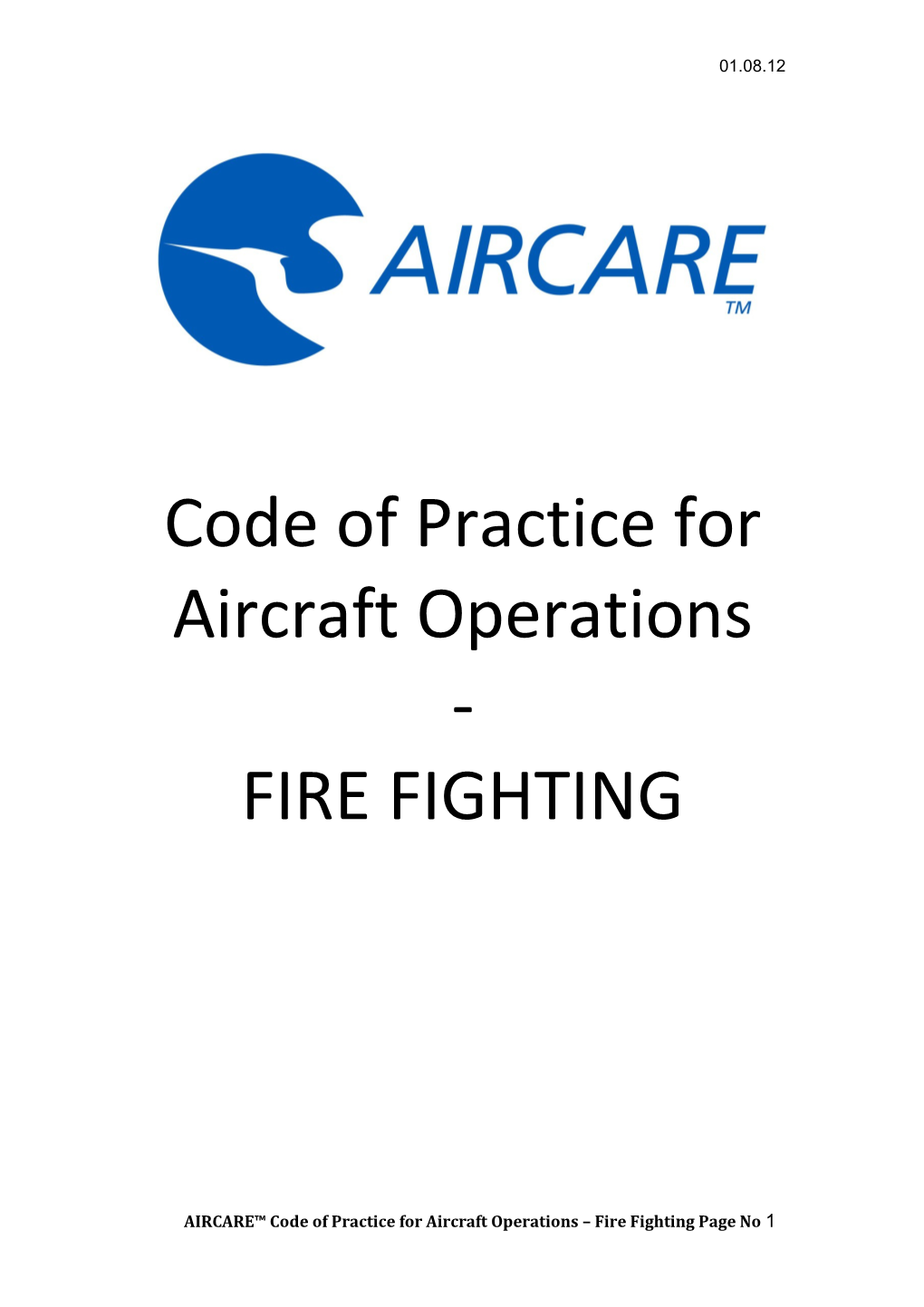 Code of Practice for Aircraft Operations