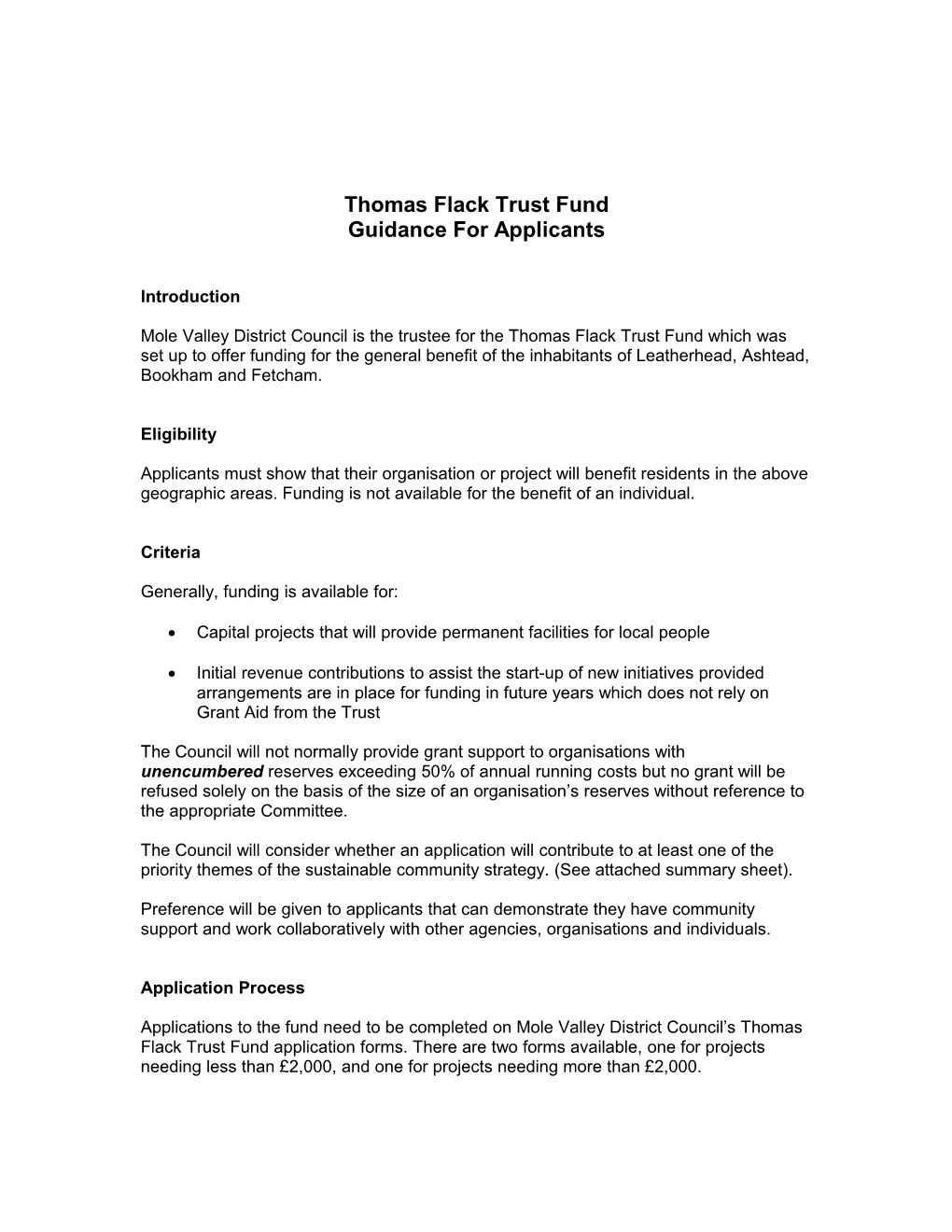 Thomas Flack Trust Fund