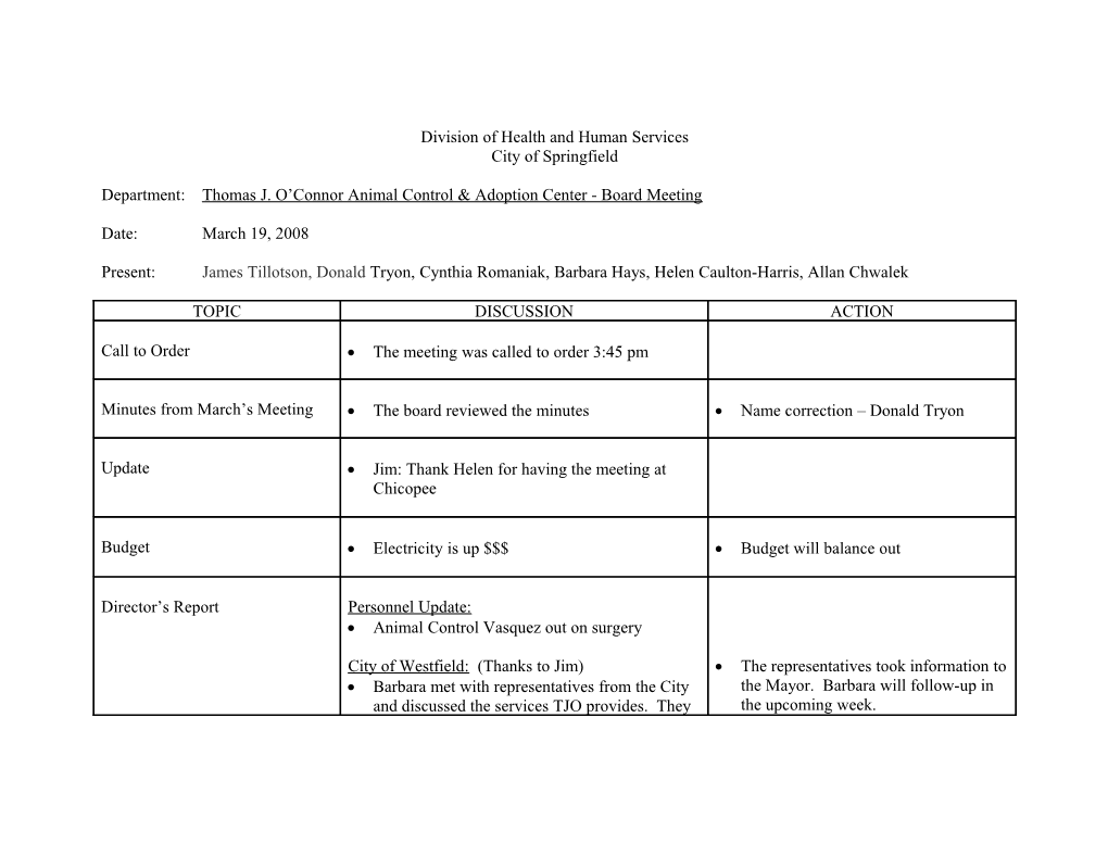 Division of Health and Human Services