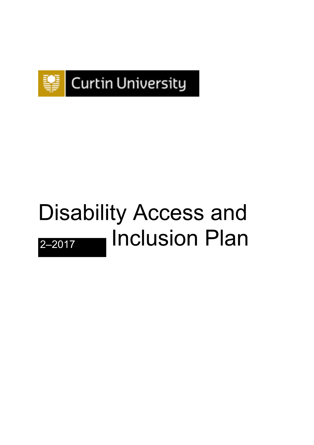 Disability Access and Inclusion Plan 2012-2017