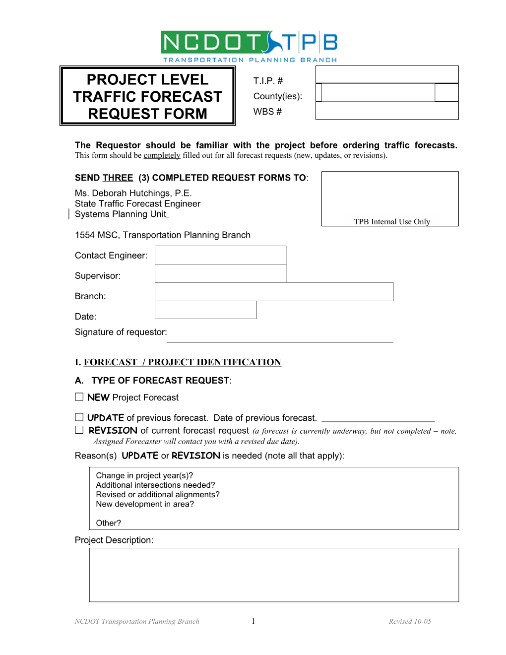 Request for Traffic Forecast
