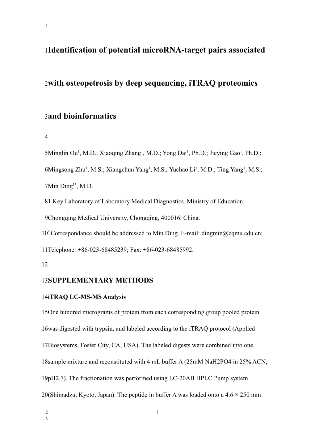 Identification of Potential Microrna-Target Pairs Associated with Osteopetrosisby Deep