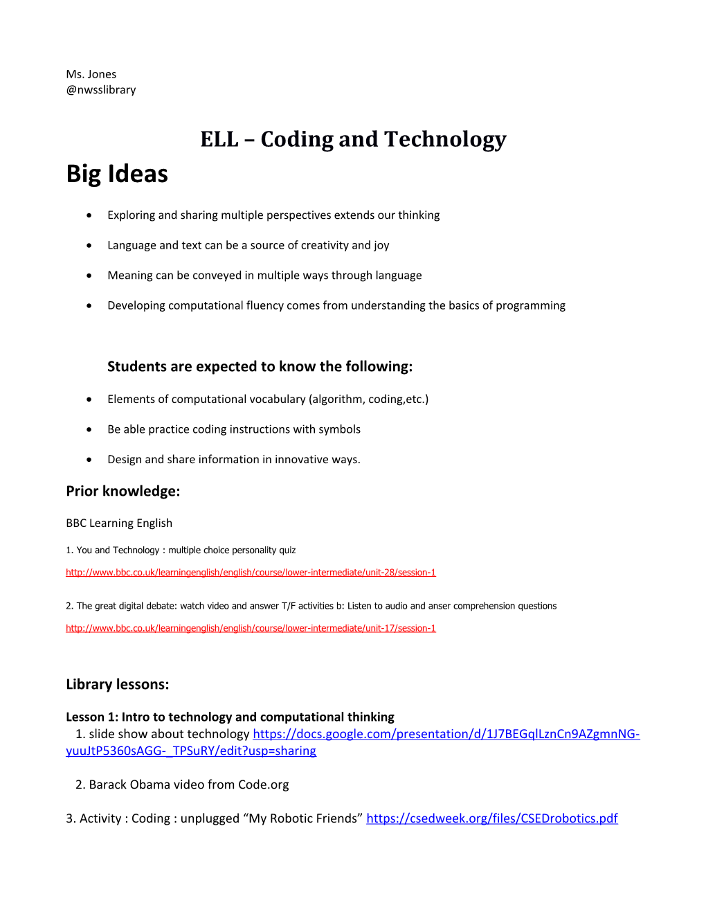 ELL Coding and Technology