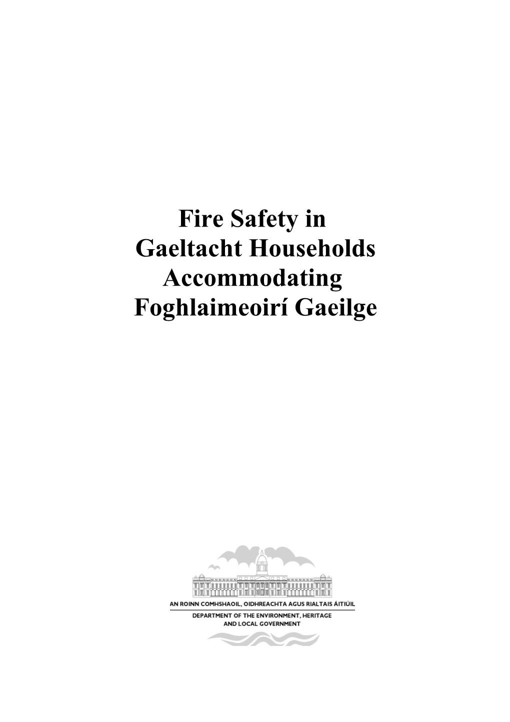 Guidance for Fire Safety in Gaeltacht Households