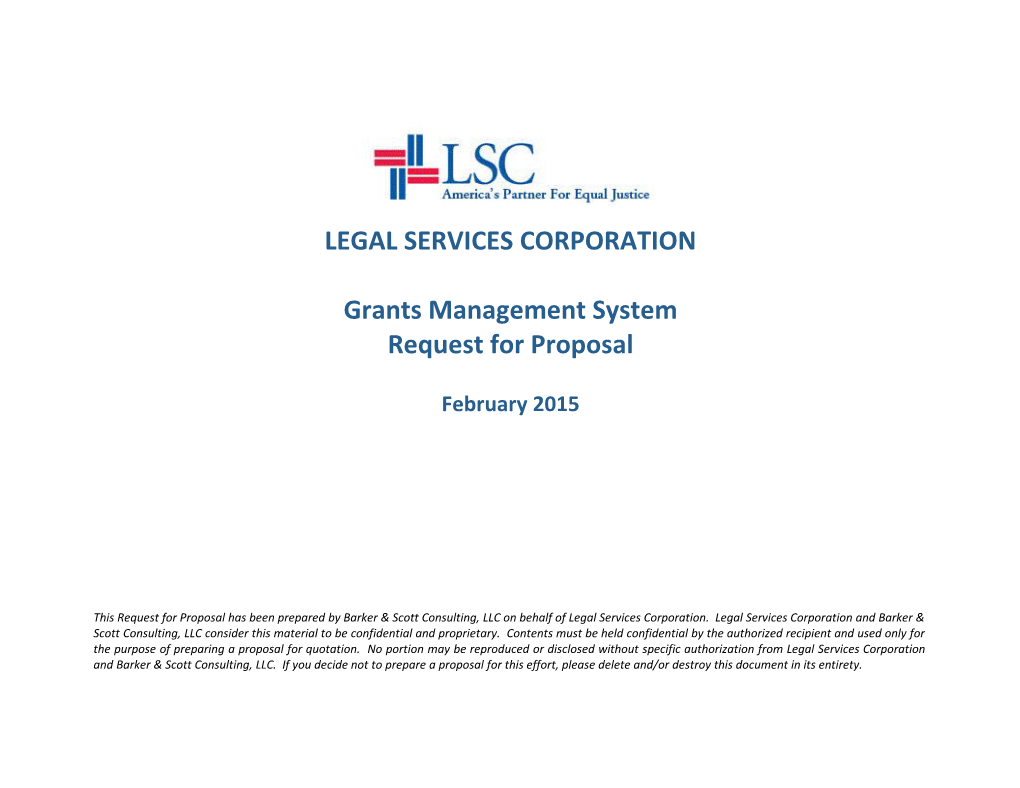 LSC RFP for Grants Management System