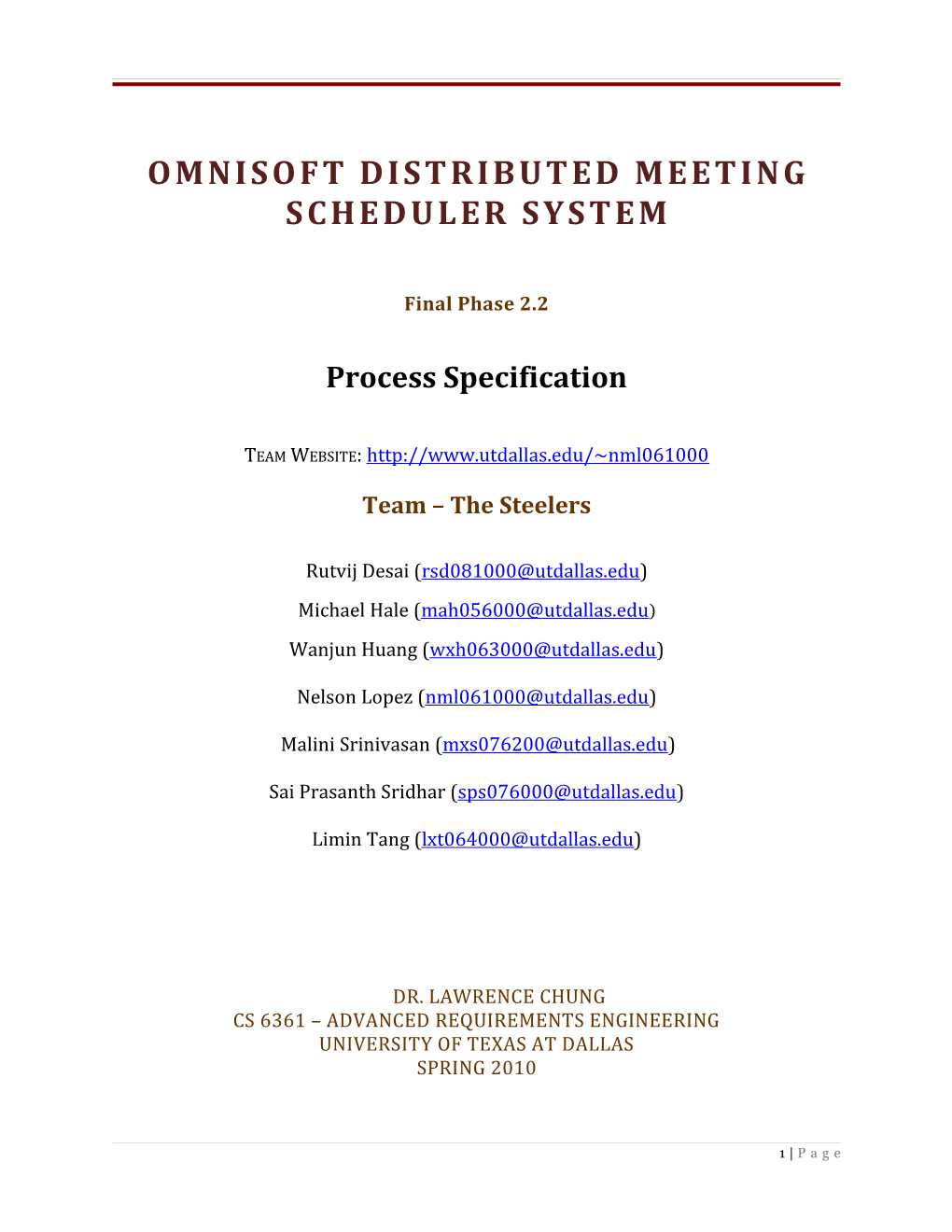 OMNISOFT Distributed Meeting Scheduler System