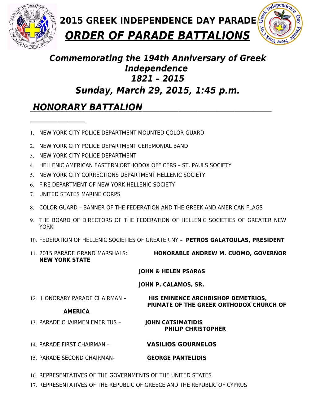 Commemorating the 194Thanniversary of Greek Independence