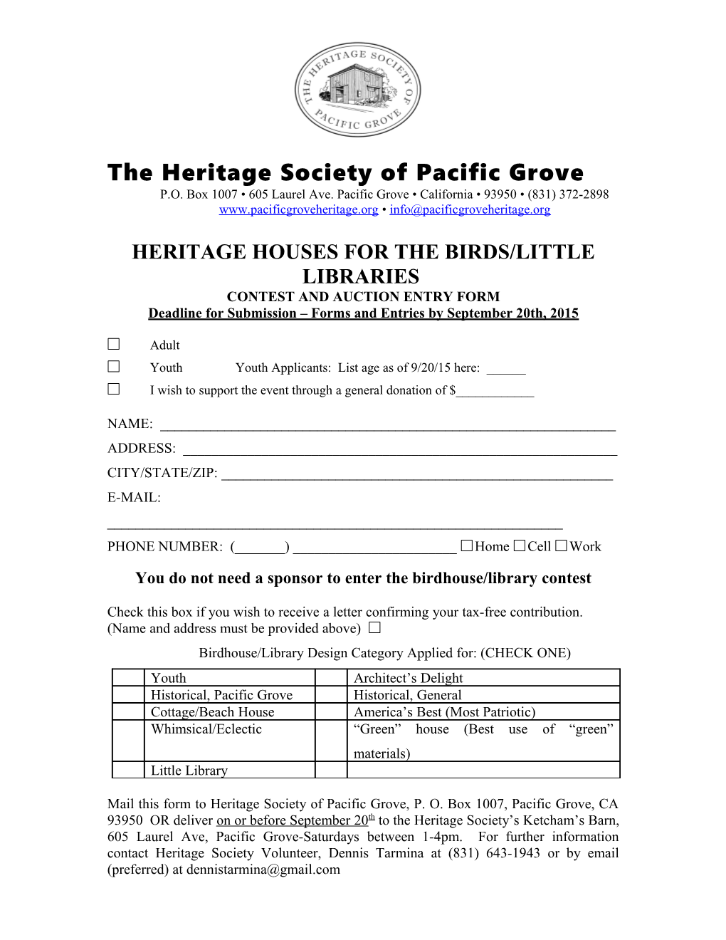 The Heritage Society of Pacific Grove