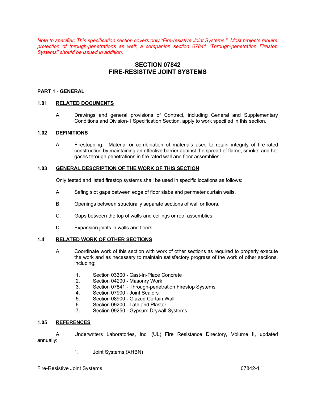 Fire-Resistive Joint Systems