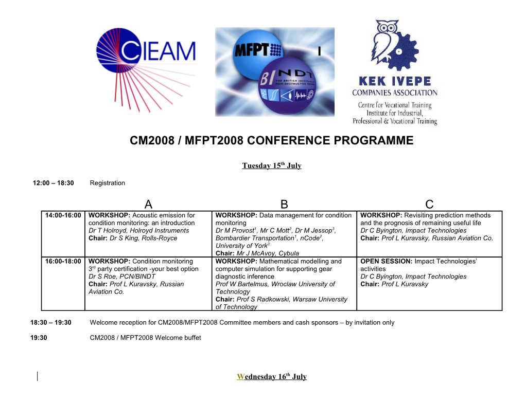 The Fifth International Conference on Condition Monitoring