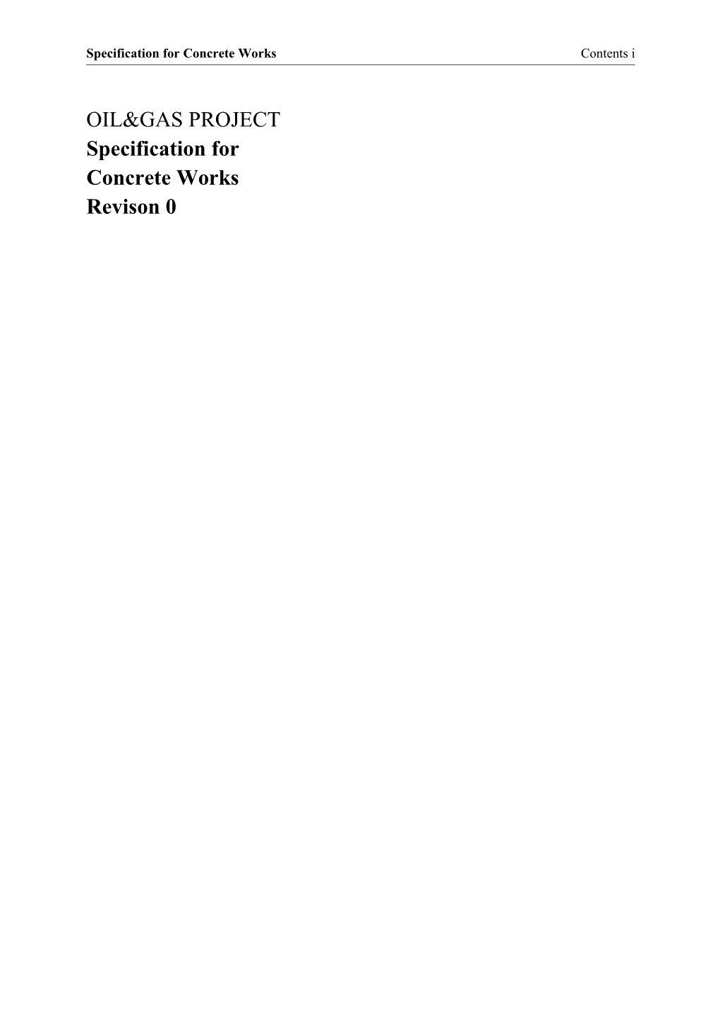 Specification for Concrete Works Contents 1