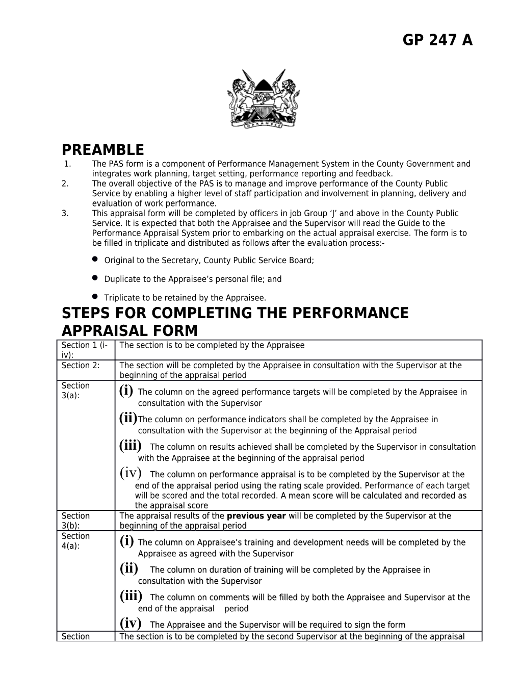 1.The PAS Form Is a Component of Performance Management System in the County Government