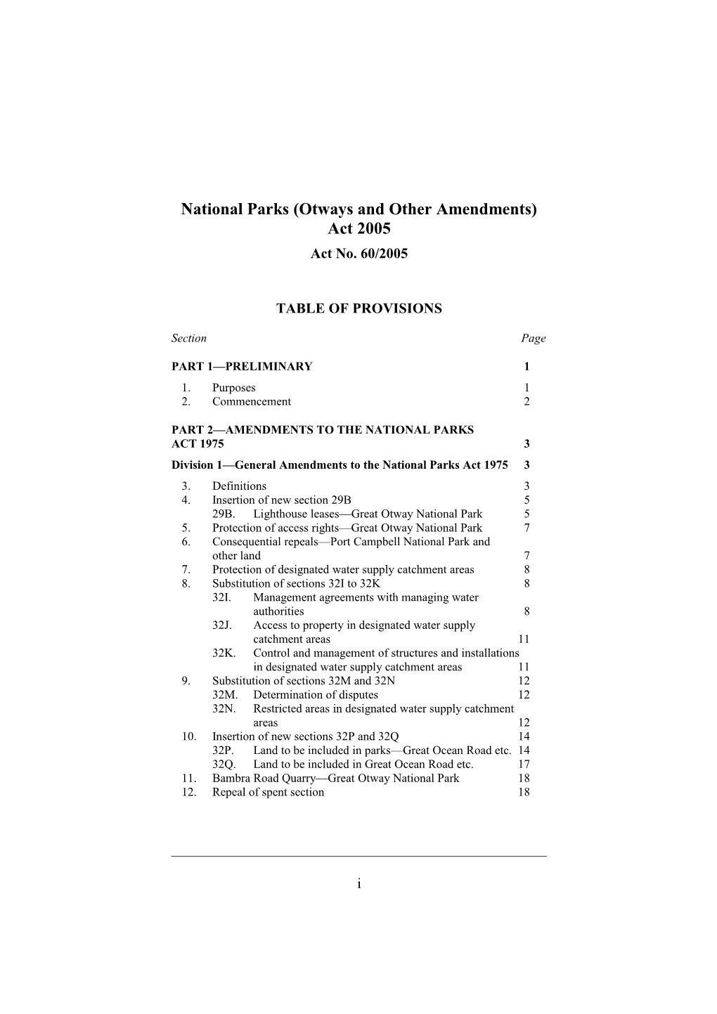 National Parks (Otways and Other Amendments) Act 2005