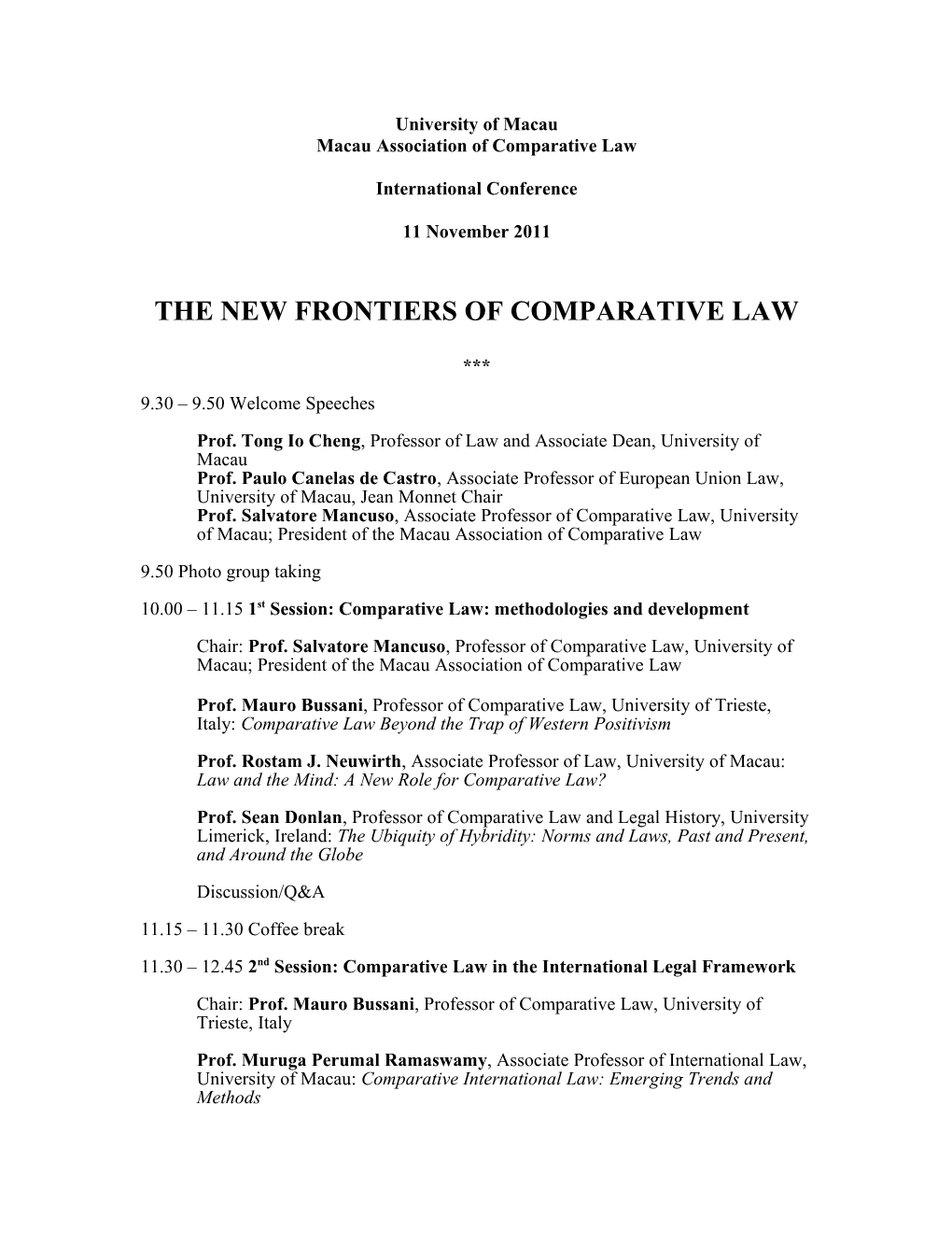 Macau Association of Comparative Law