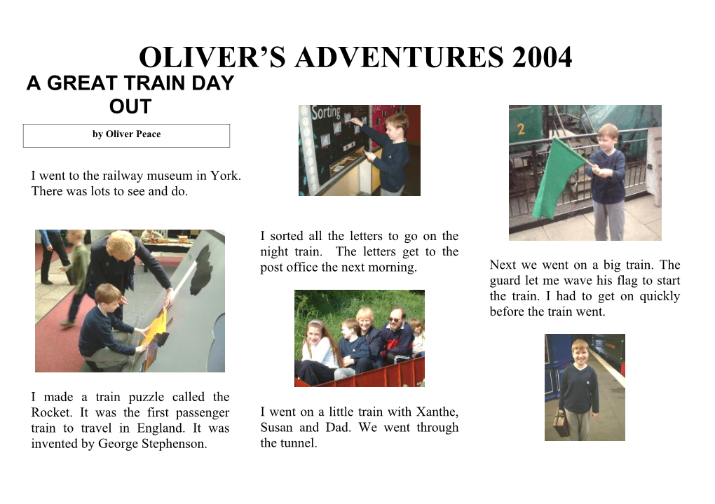 Oliver S Adventures 2004