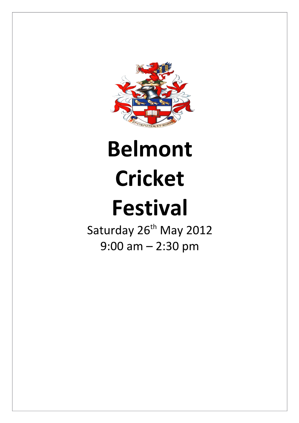 Belmont Cricket 8 a Side Cricket Festival