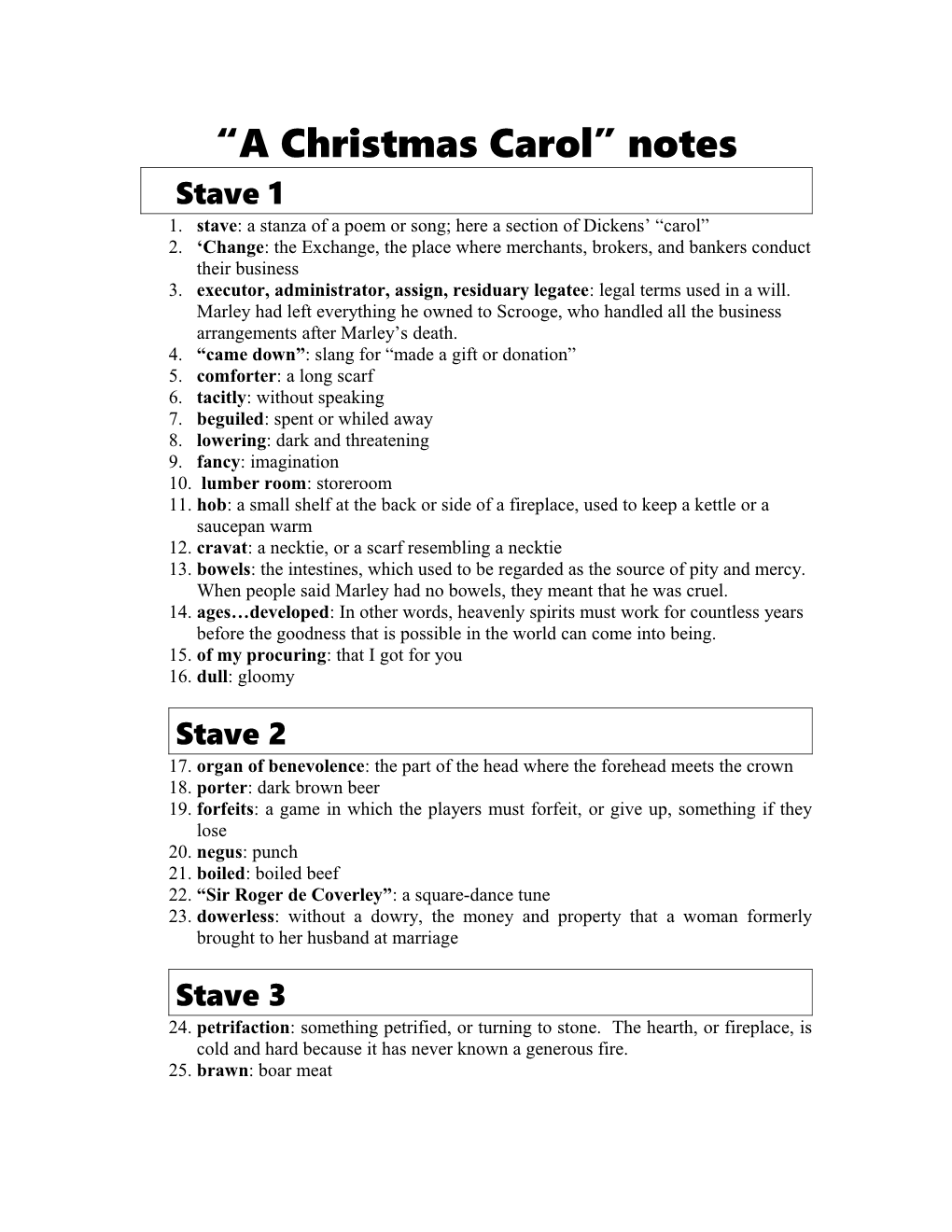 A Christmas Carol Notes