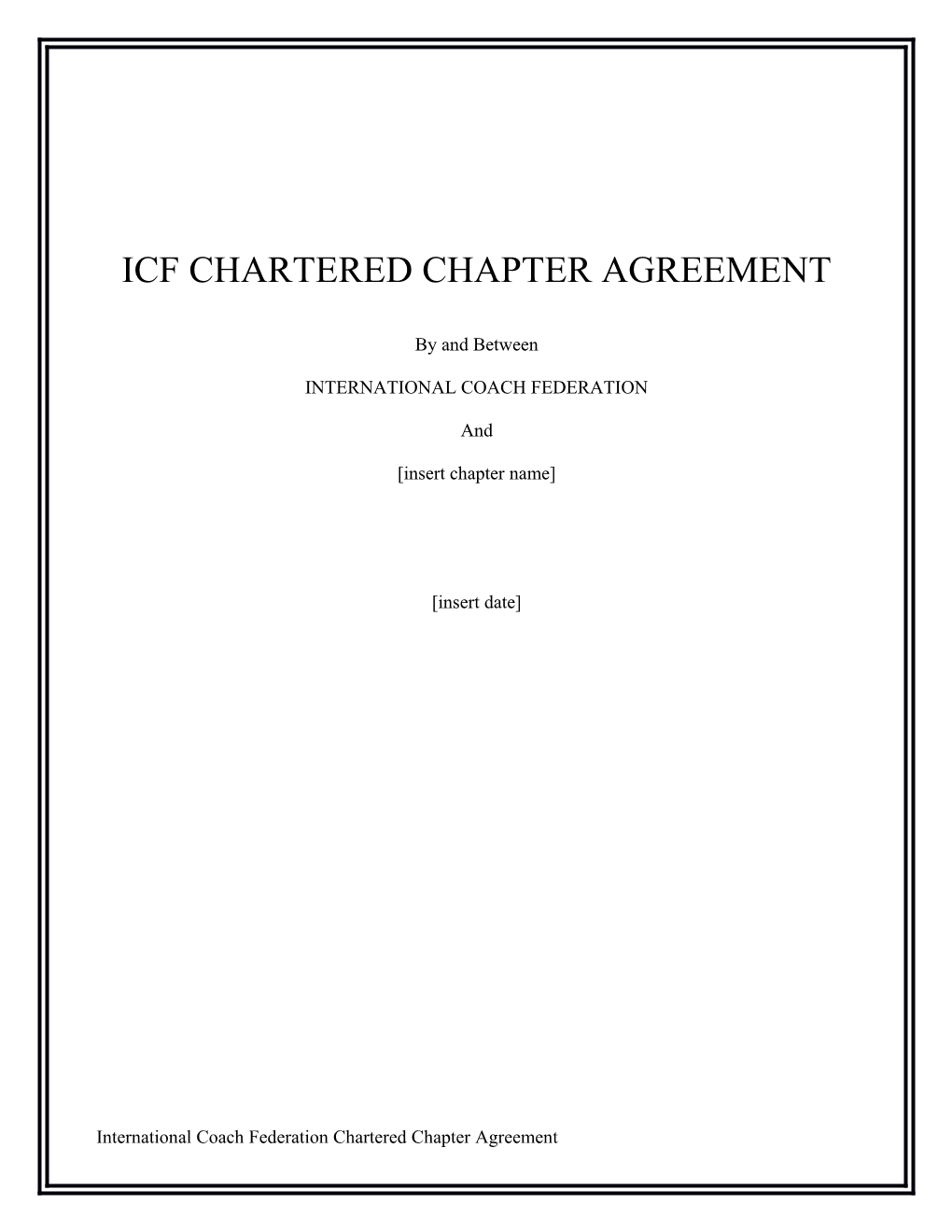 Icf Chartered Chapter Agreement