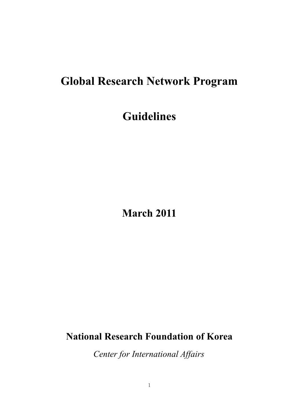 Global Research Network Program