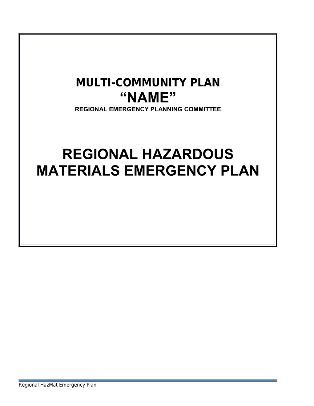 Regional Emergency Planning Committee