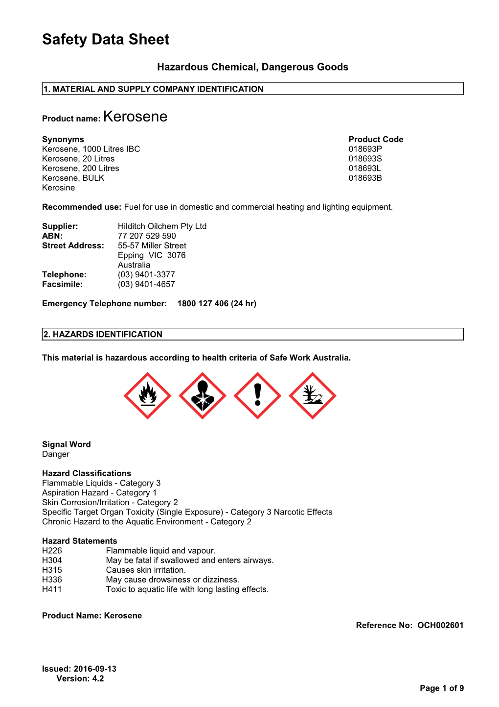 Hazardous Chemical, Dangerous Goods