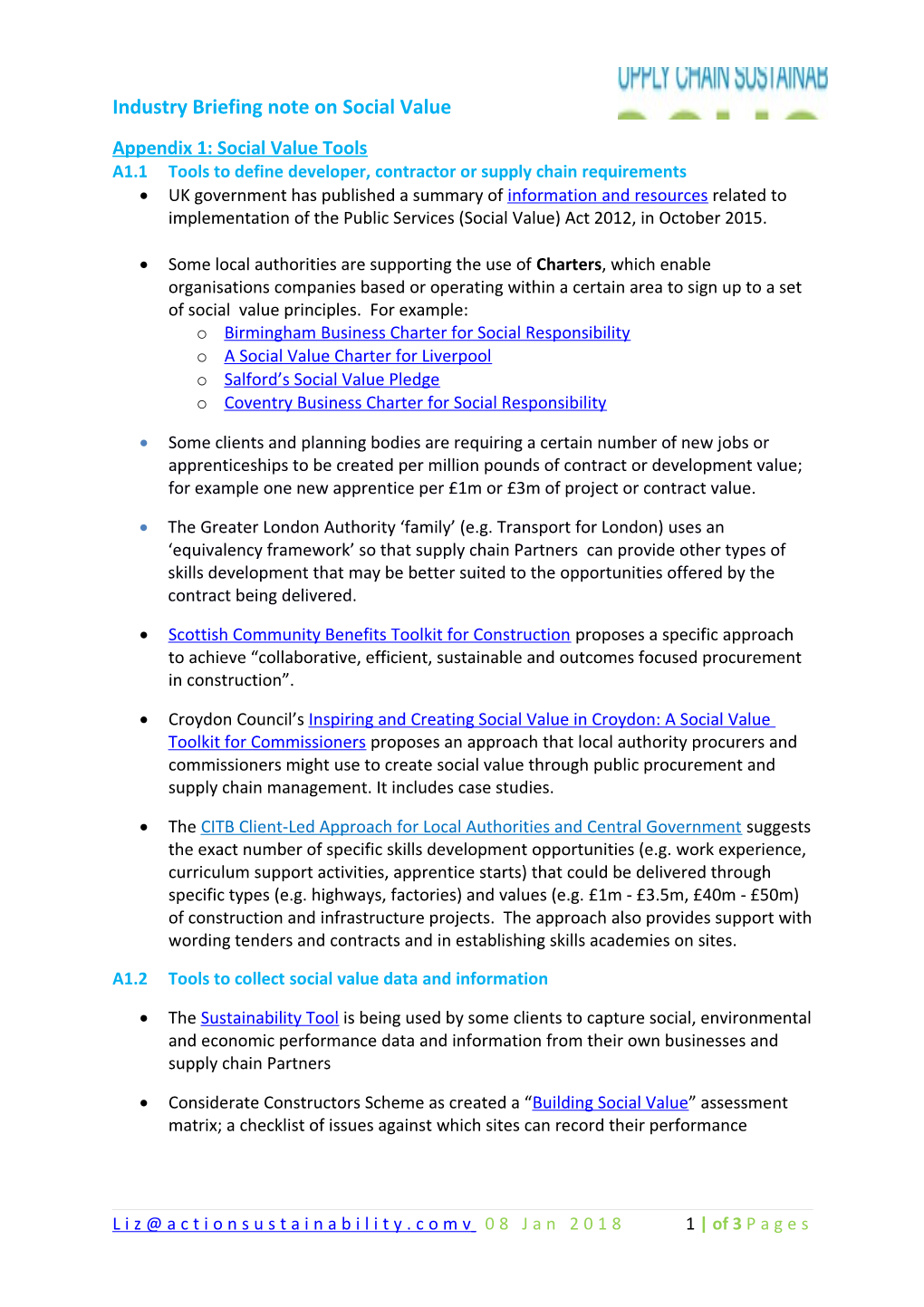 Industry Briefing Note on Social Value