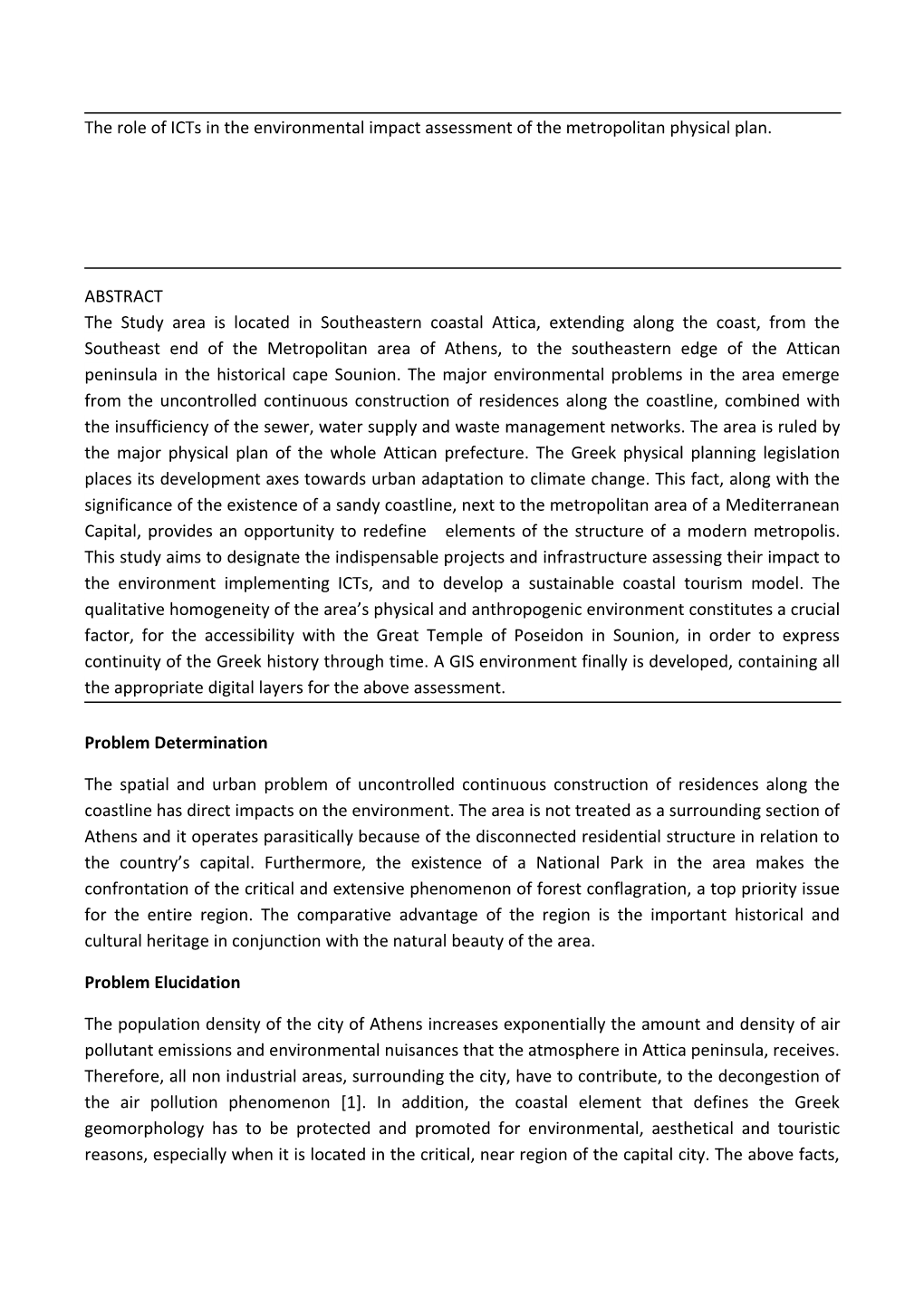 The Role of Icts in the Environmental Impact Assessment of the Metropolitan Physical Plan