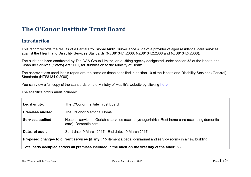 The O'conor Institute Trust Board