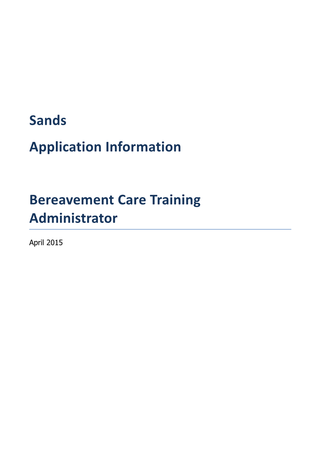 Bereavement Care Training Administrator