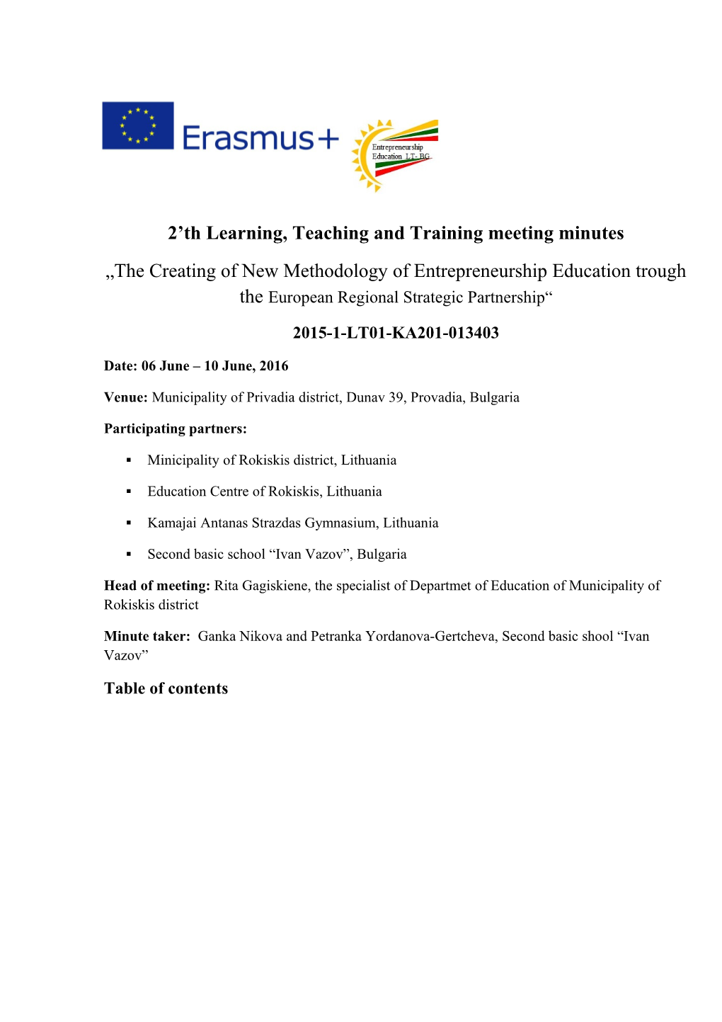 2 Thlearning, Teaching and Training Meeting Minutes
