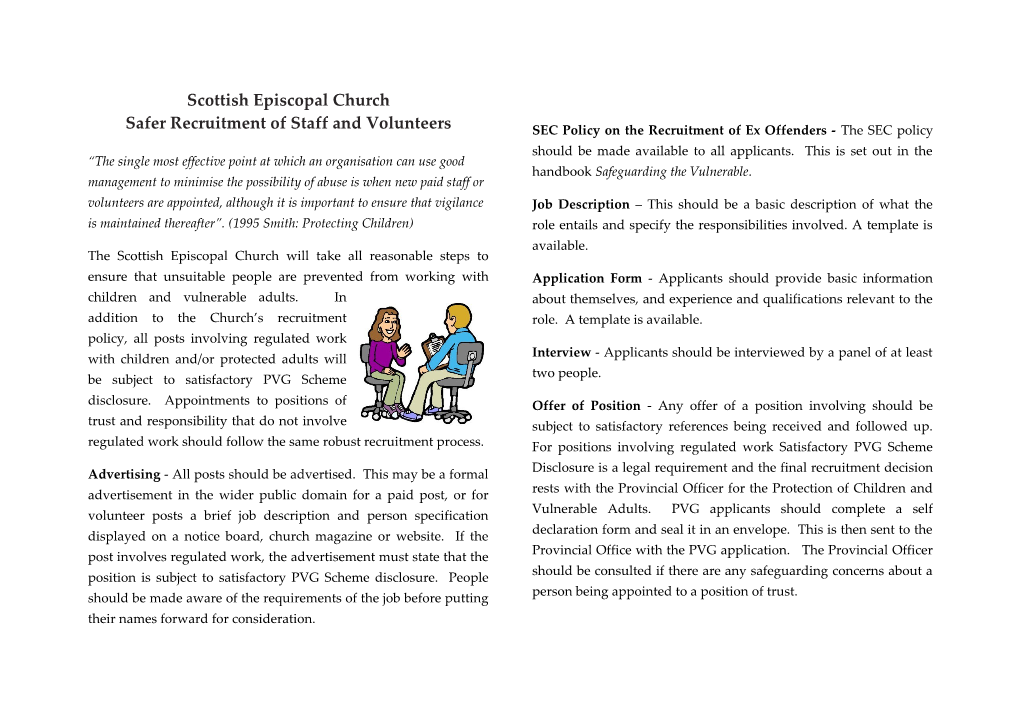Safer Recruitment of Staff and Volunteers