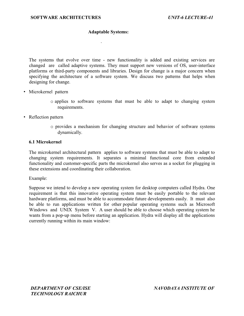 Software Architectures Unit-6 Lecture-41