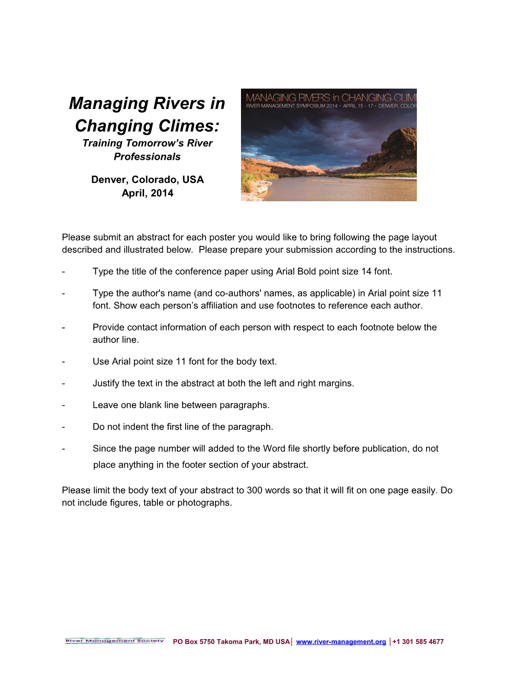 Managing Rivers in Changing Climes: Training Tomorrow S River Professionals