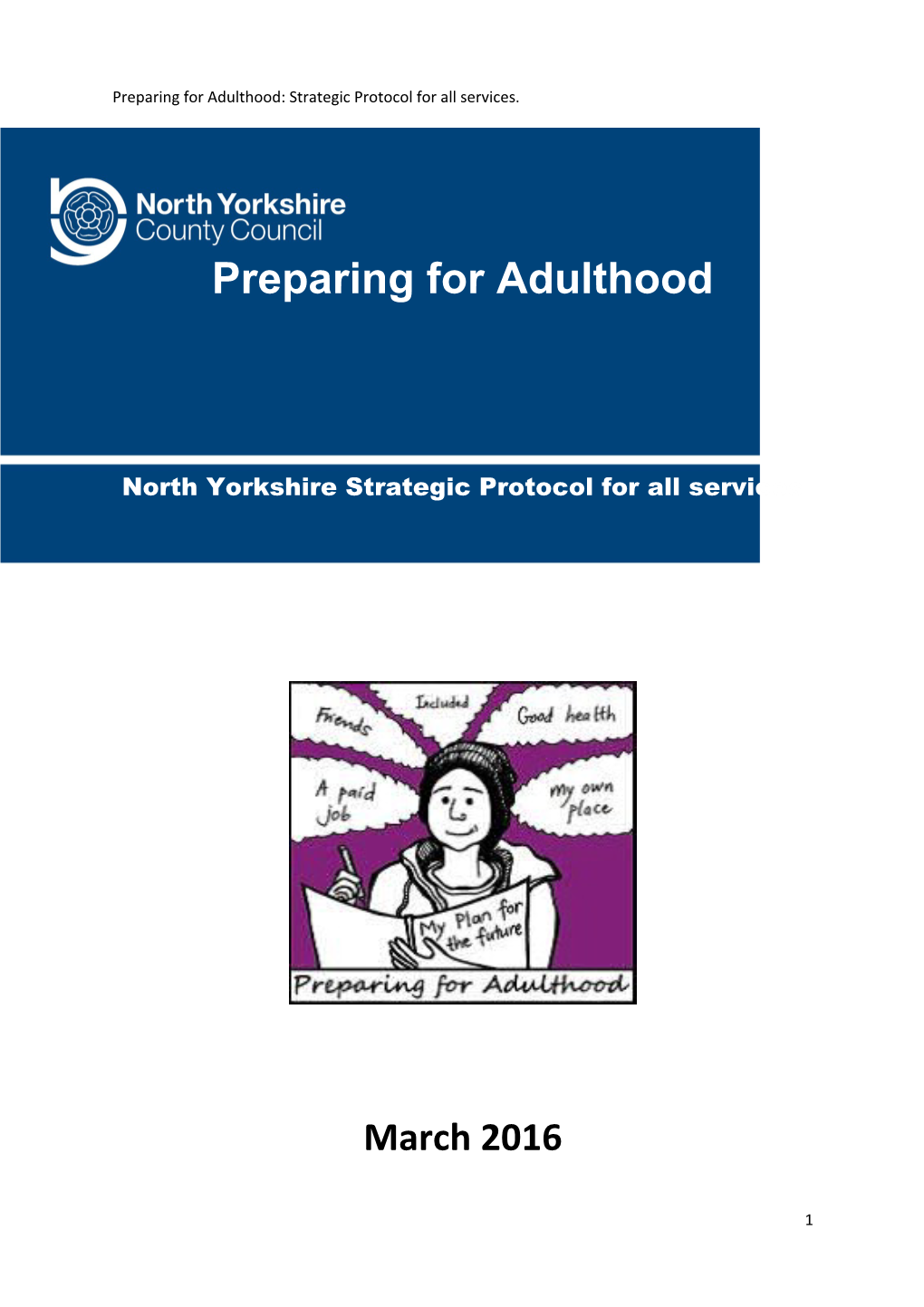 North Yorkshire Strategic Protocol for All Services