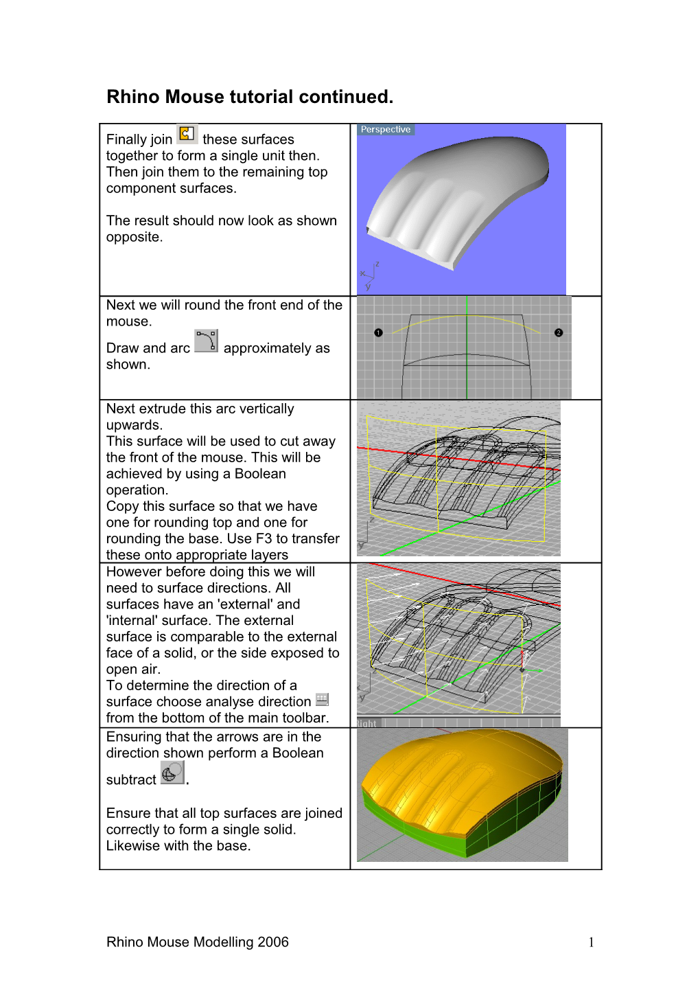 Rhino Mouse Tutorial Continued