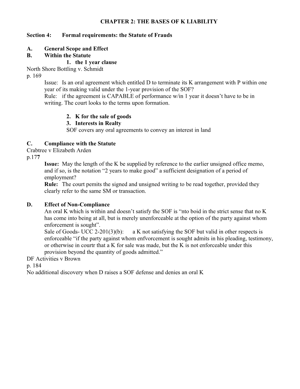 Chapter 2: the Bases of K Liability