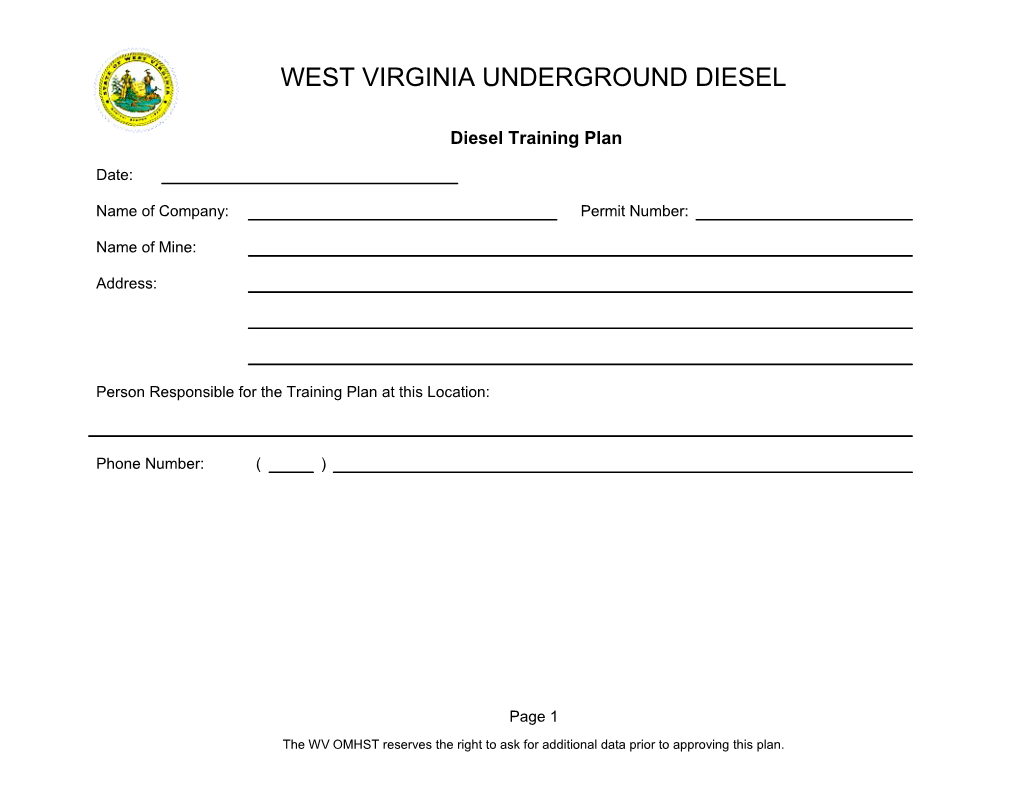 West Virginia Underground Diesel