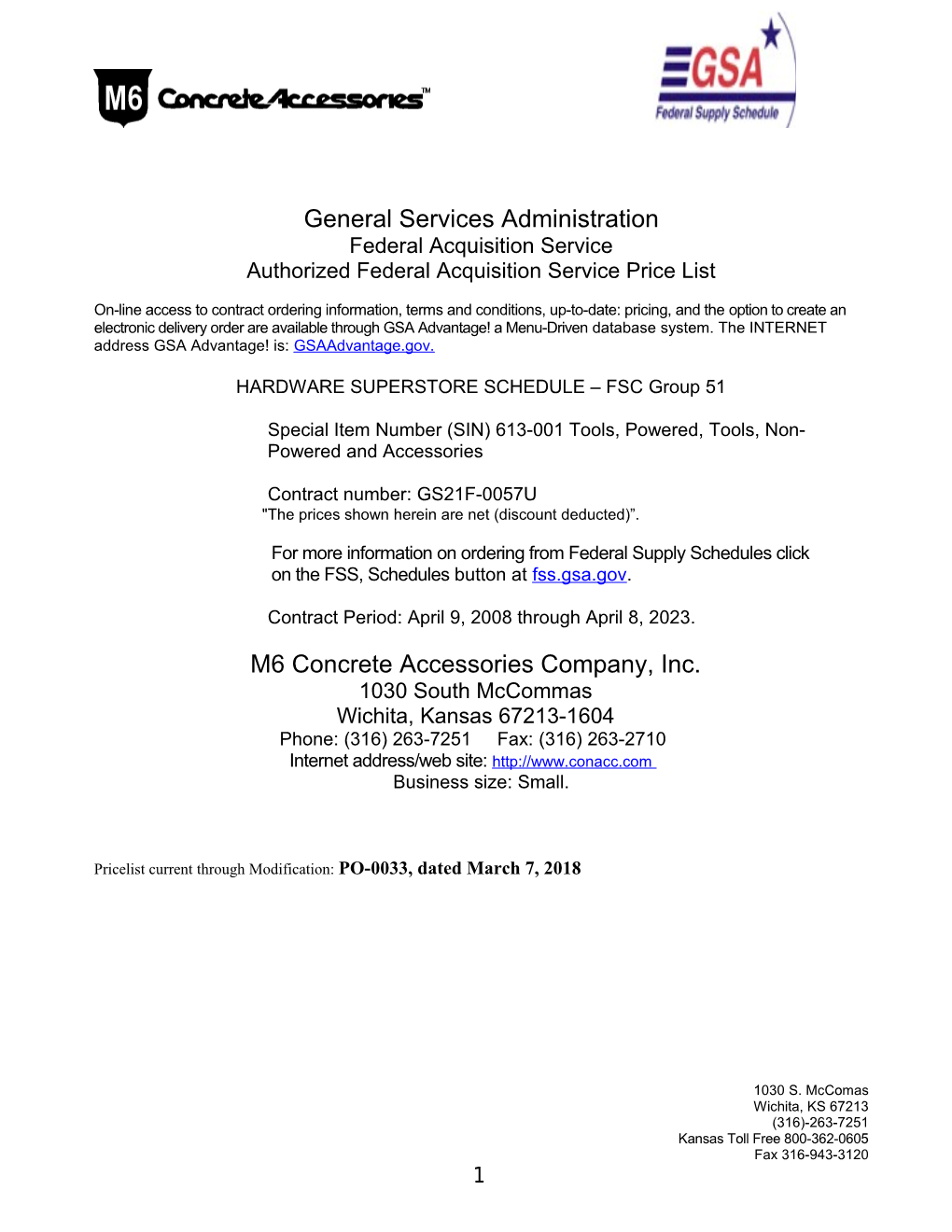 Authorized Federal Acquisition Service Price List