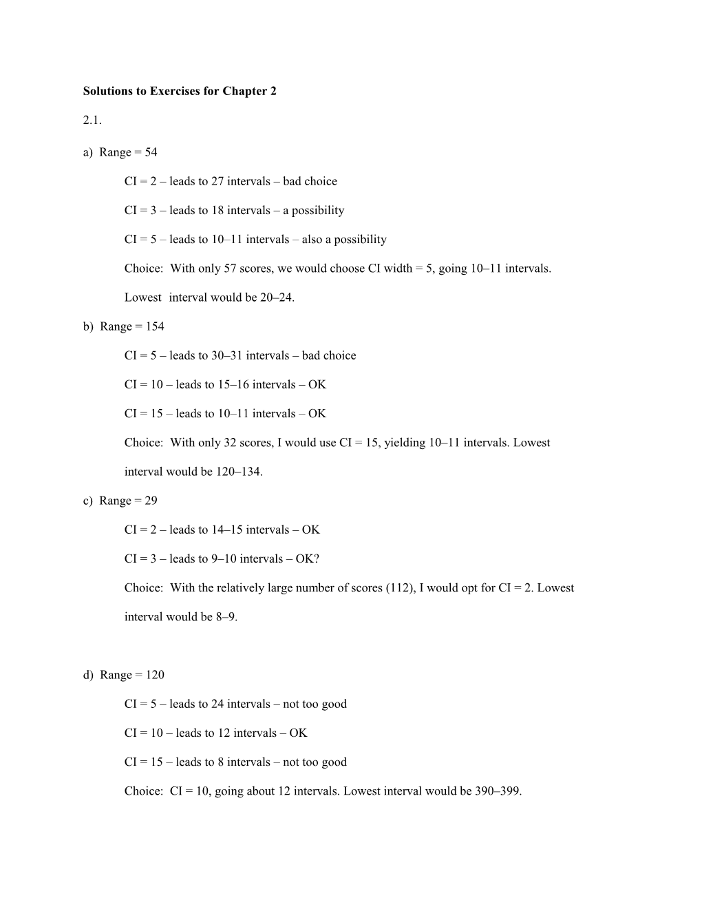 Solutions to Exercises for Chapter 2