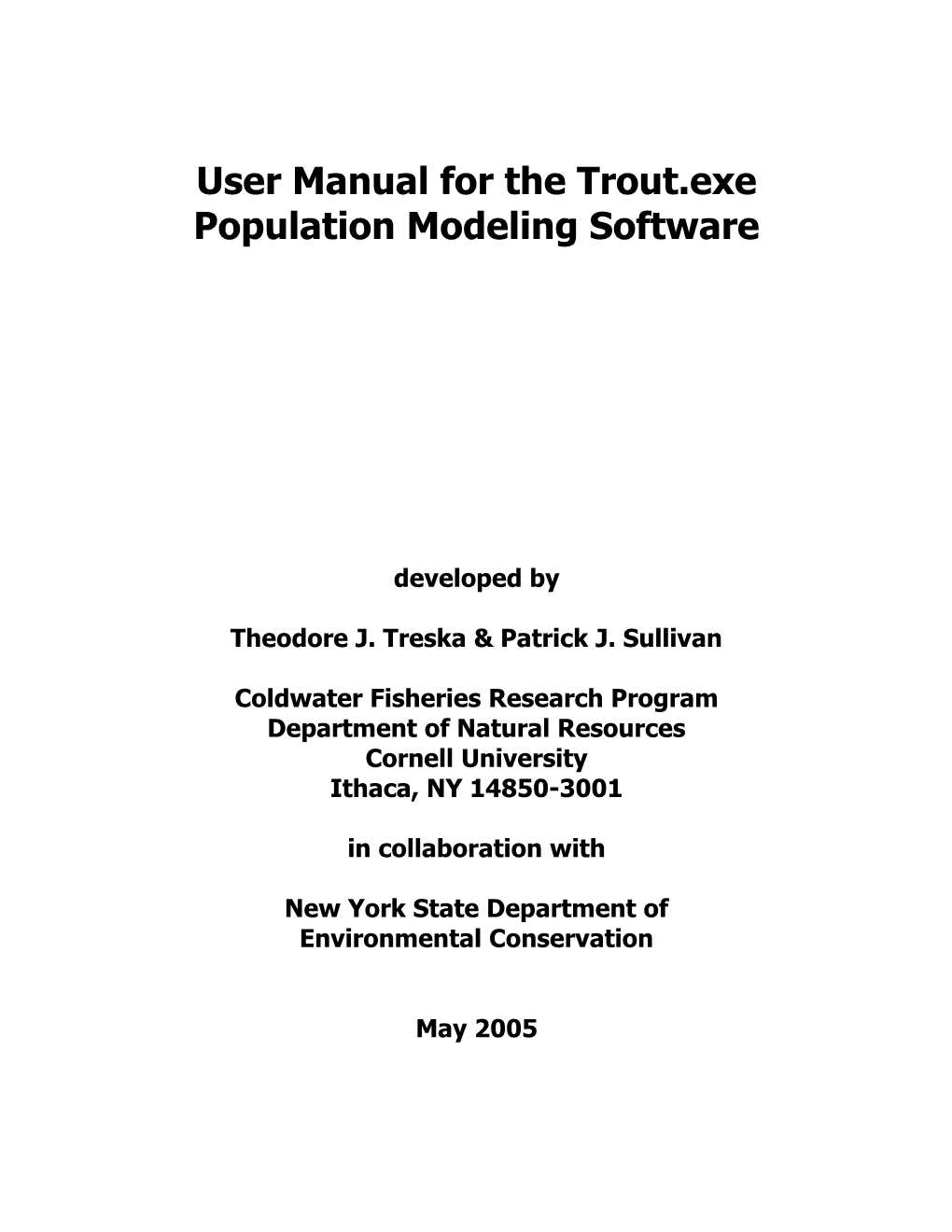 Users Manual Outline