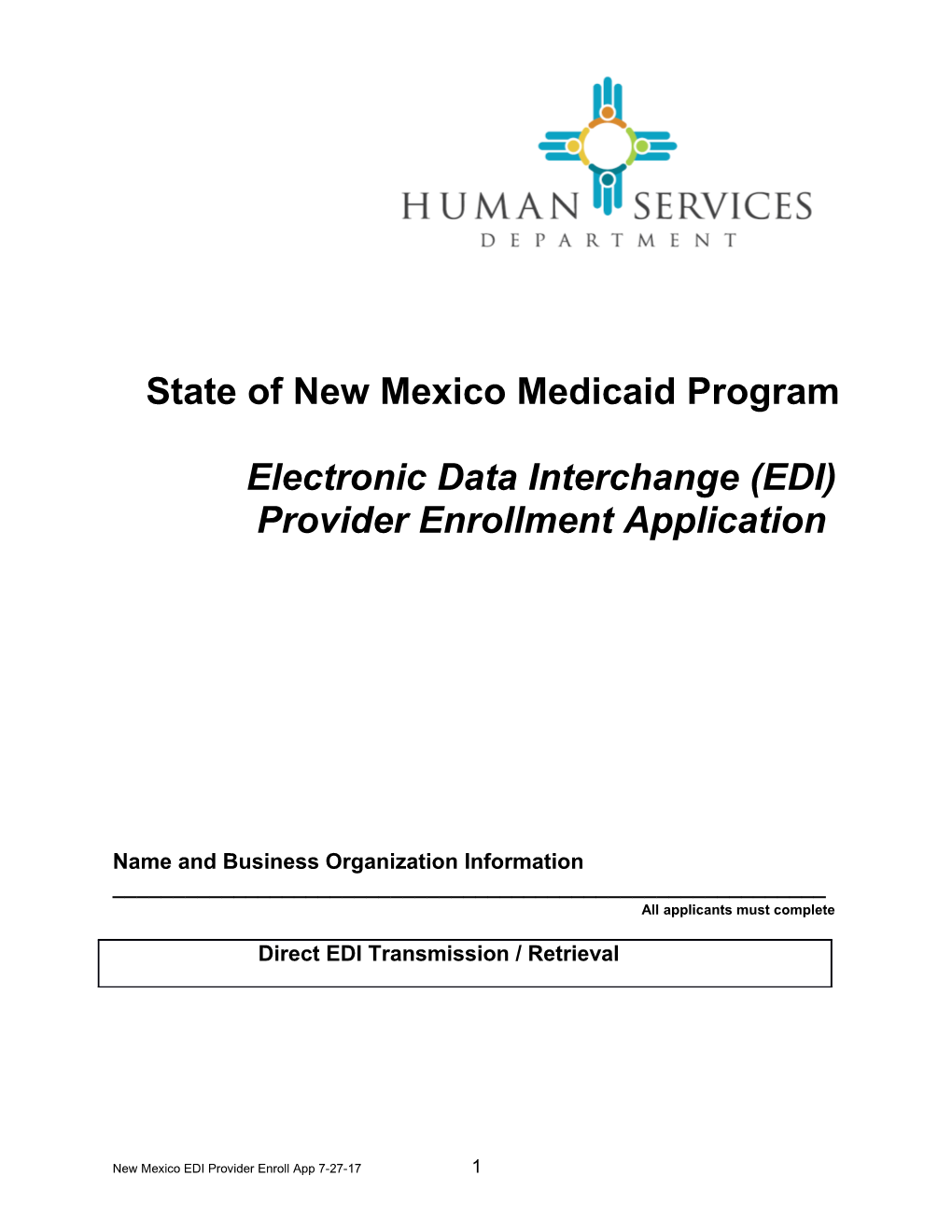 State of New Mexico Medicaid Program
