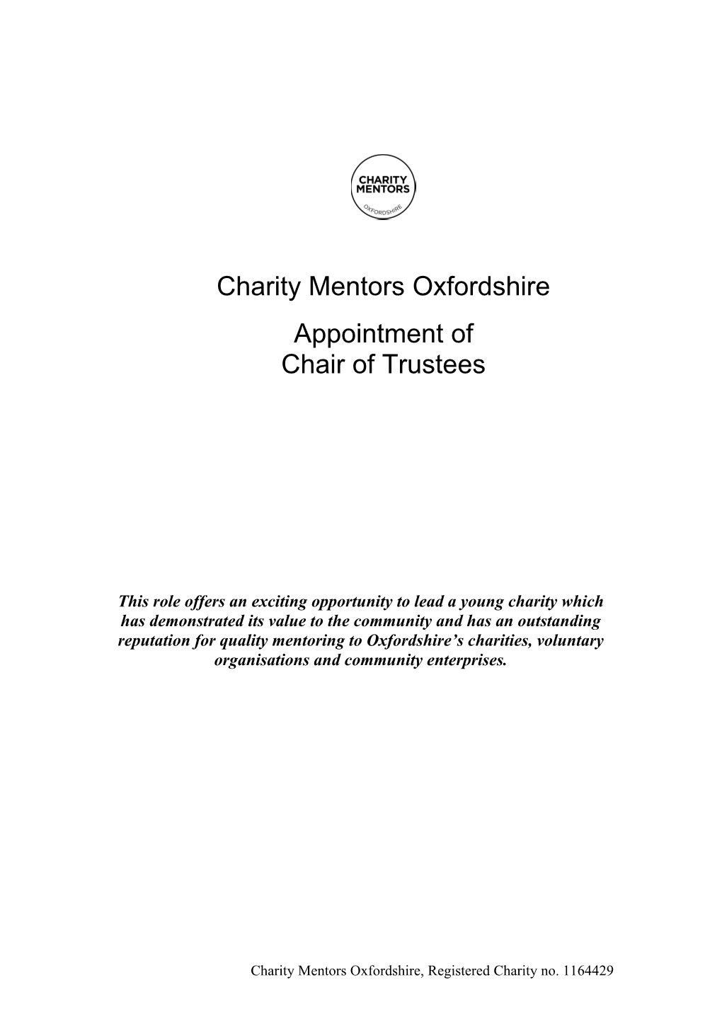 Appointment of Chair of Trustees