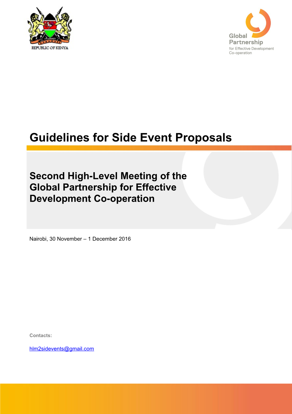 Guidelines for Side Eventproposals