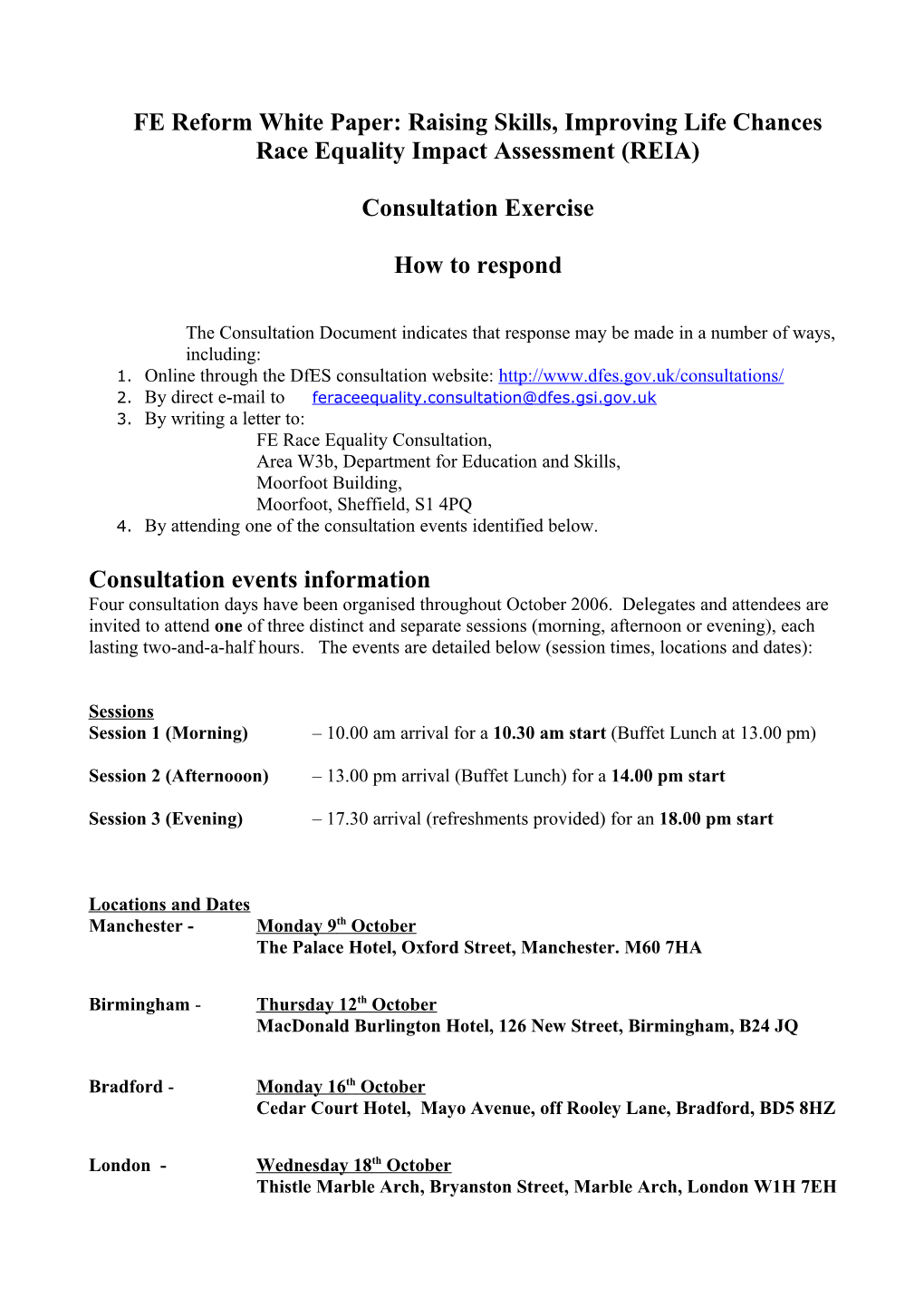 Race Equality Impact Assessment (RAEI)