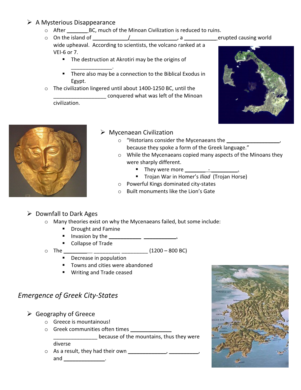 Early Greece World History Notes
